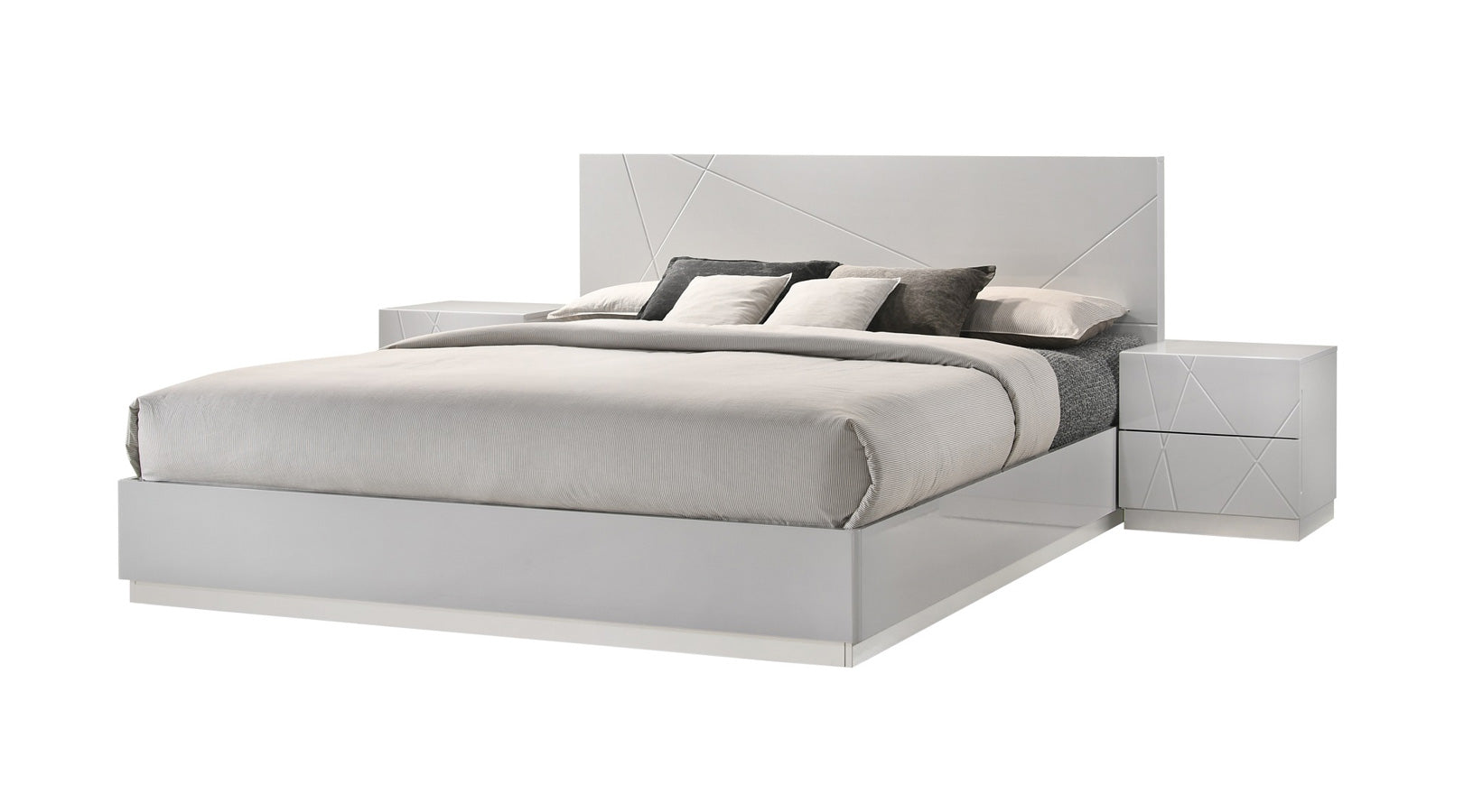J and M Furniture Bedroom Sets Naples Modern Bed in Grey | J&M Furniture