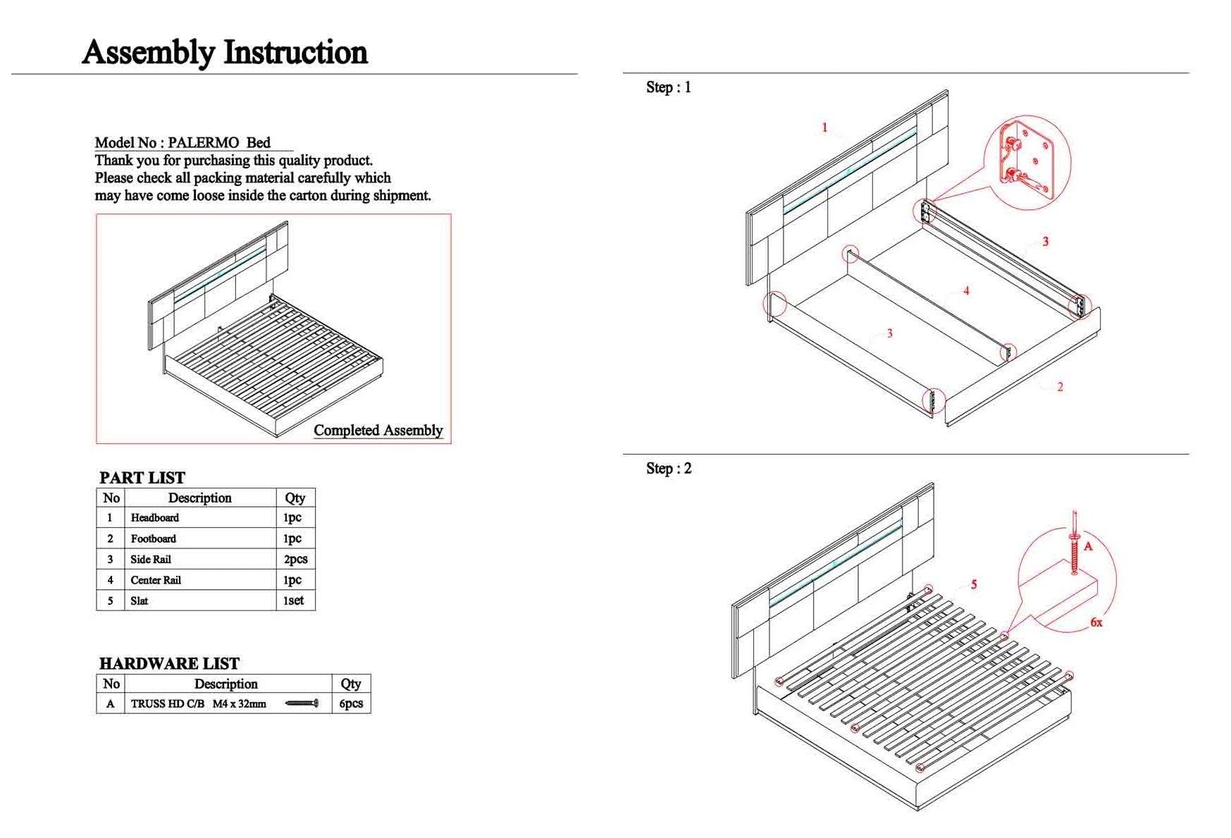 J and M Furniture Bedroom Sets Palermo Bed in White | J&M Furniture