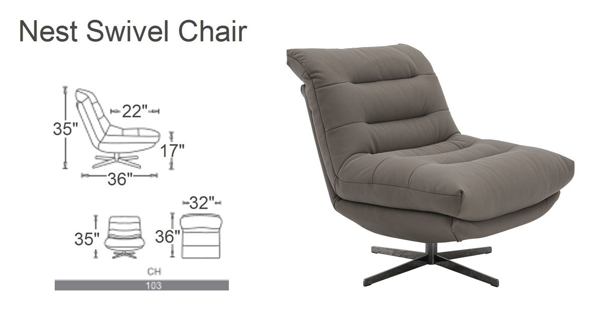 J and M Furniture Chair Nest Swivel Chair in Light Grey | J&M Furniture