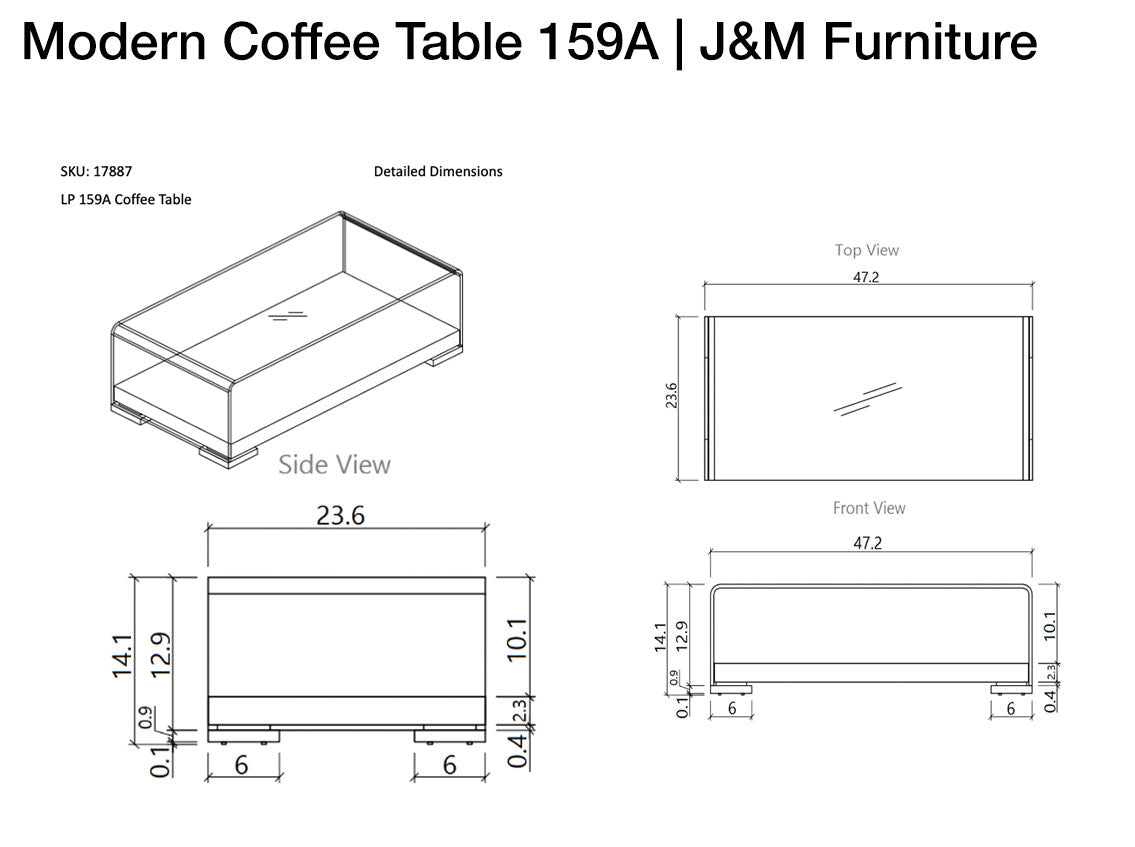 J and M Furniture Coffee Table Modern Coffee Table 159A | J&M Furniture