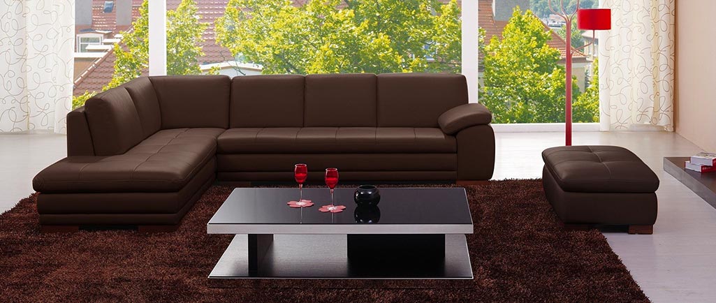 J and M Furniture Couches & Sofa 625 Italian Leather Sectional Grey | J&M Furniture