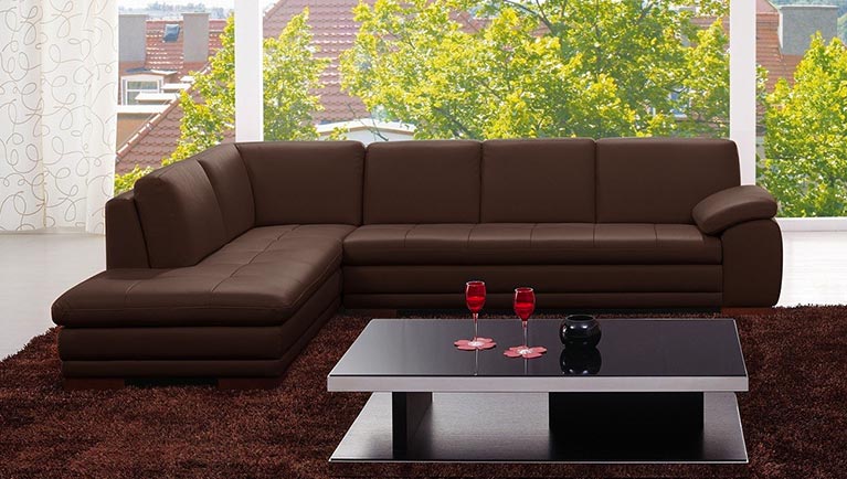 J and M Furniture Couches & Sofa 625 Italian Leather Sectional Grey | J&M Furniture