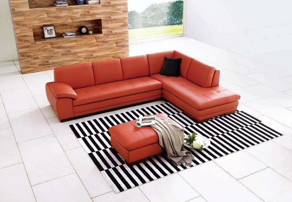 J and M Furniture Couches & Sofa 625 Italian Leather Sectional Grey | J&M Furniture
