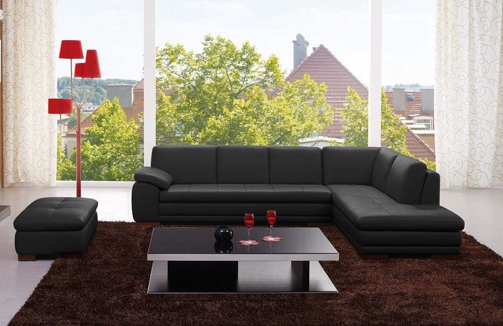 J and M Furniture Couches & Sofa 625 Italian Leather Sectional Grey | J&M Furniture