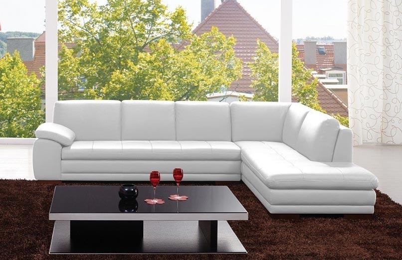 J and M Furniture Couches & Sofa 625 Italian Leather Sectional Grey | J&M Furniture