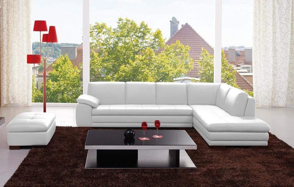 J and M Furniture Couches & Sofa 625 Italian Leather Sectional Grey | J&M Furniture