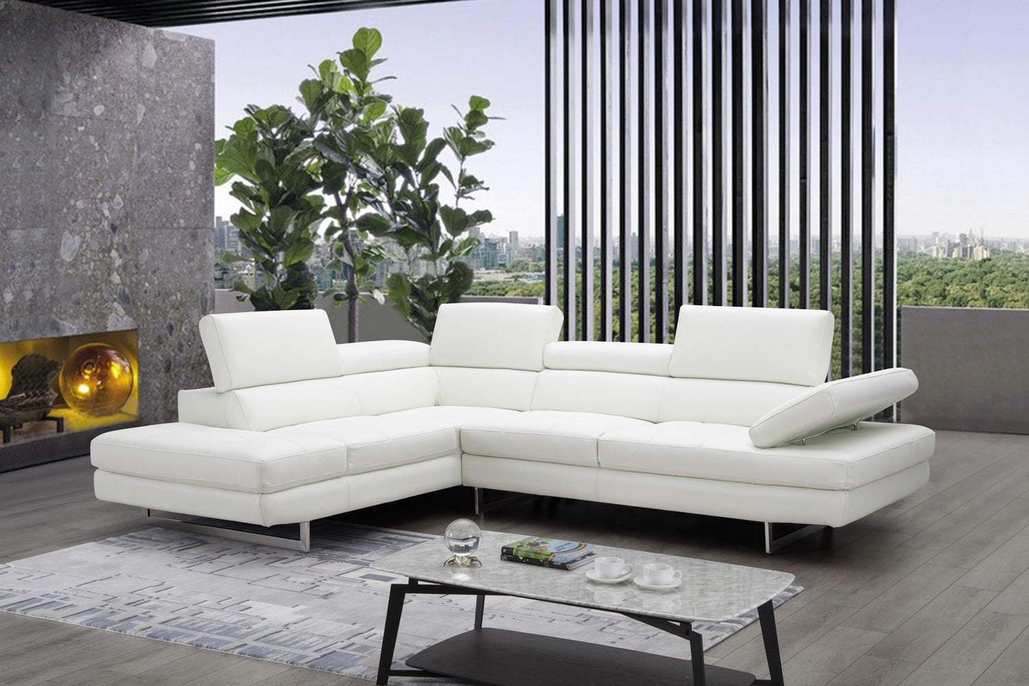 J and M Furniture Couches & Sofa A761 Sectional in Off White | J&M Furniture