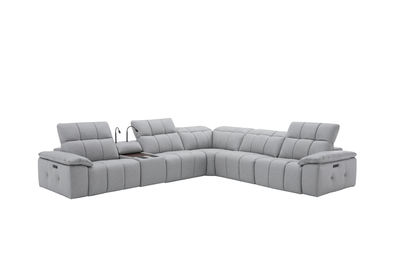 J and M Furniture Couches & Sofa Beaumont Leather Power Recliner 8301 in Light Grey | J&M Furniture