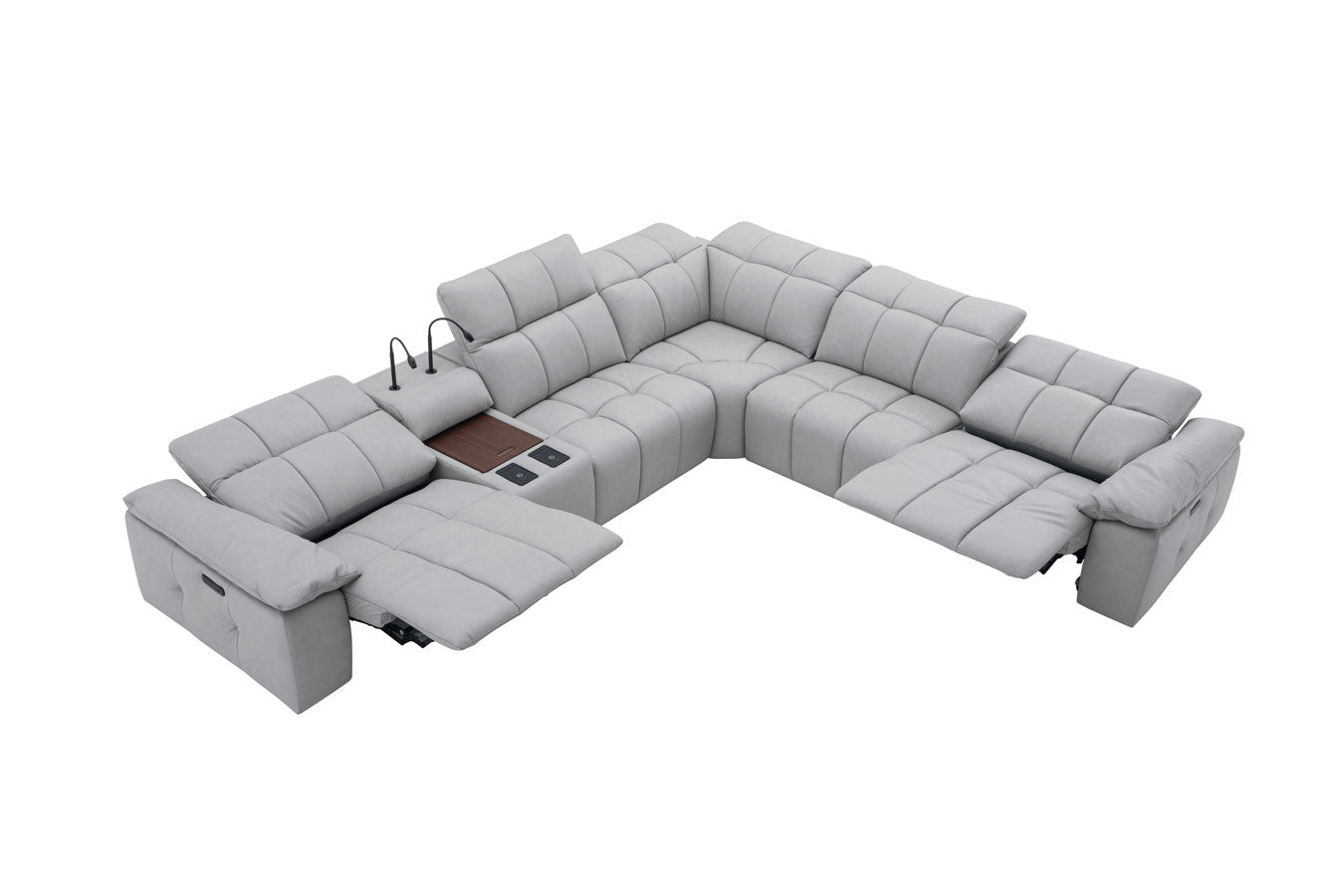 J and M Furniture Couches & Sofa Beaumont Power Recliner 8301 in Light Grey | J&M Furniture