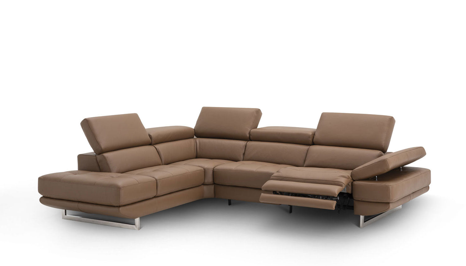 J and M Furniture Couches & Sofa Left Hand Facing Annalaise Recliner Leather Sectional in Caramel | J&M Furniture