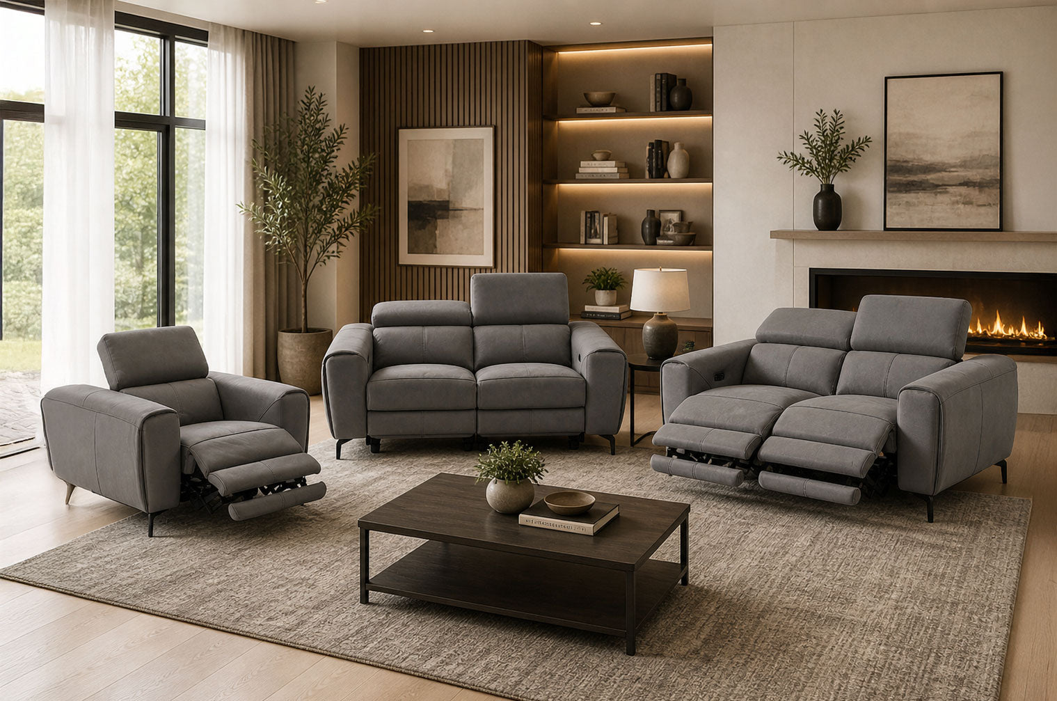 Lorenzo Motion Loveseat in Truffle | Leather Reclining Loveseat