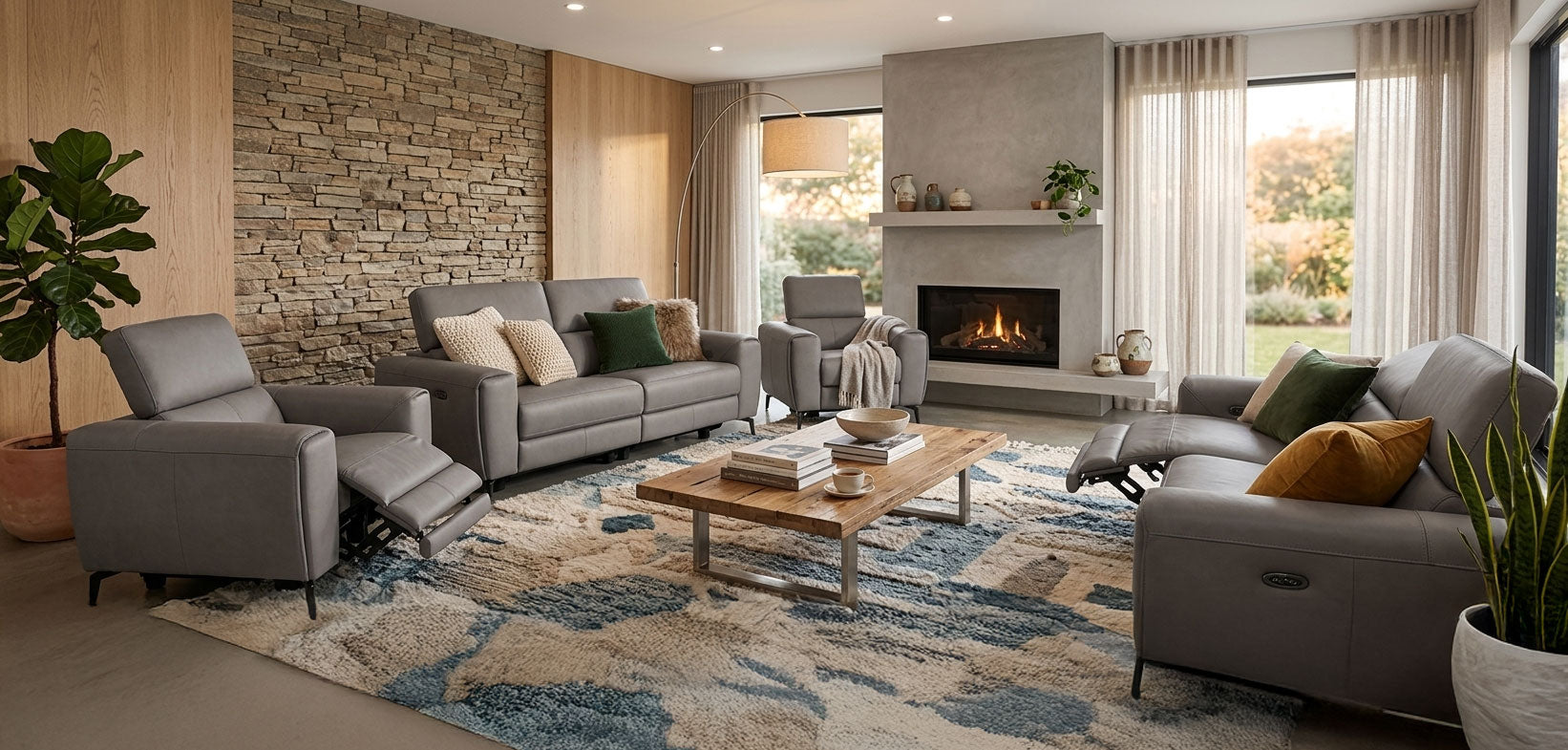 Lorenzo Motion Loveseat in Truffle | Leather Reclining Loveseat