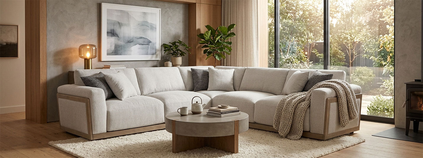 J and M Furniture Couches & Sofa Magnolia Fabric Sectional