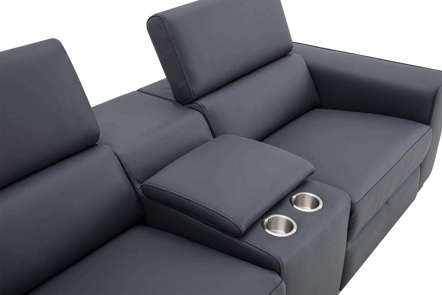 J and M Furniture Couches & Sofa Picasso Loveseat with Console In Blue Grey | J&M Furniture