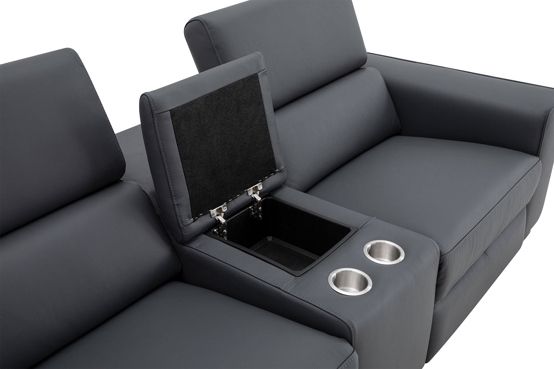 J and M Furniture Couches & Sofa Picasso Loveseat with Console In Blue Grey | J&M Furniture