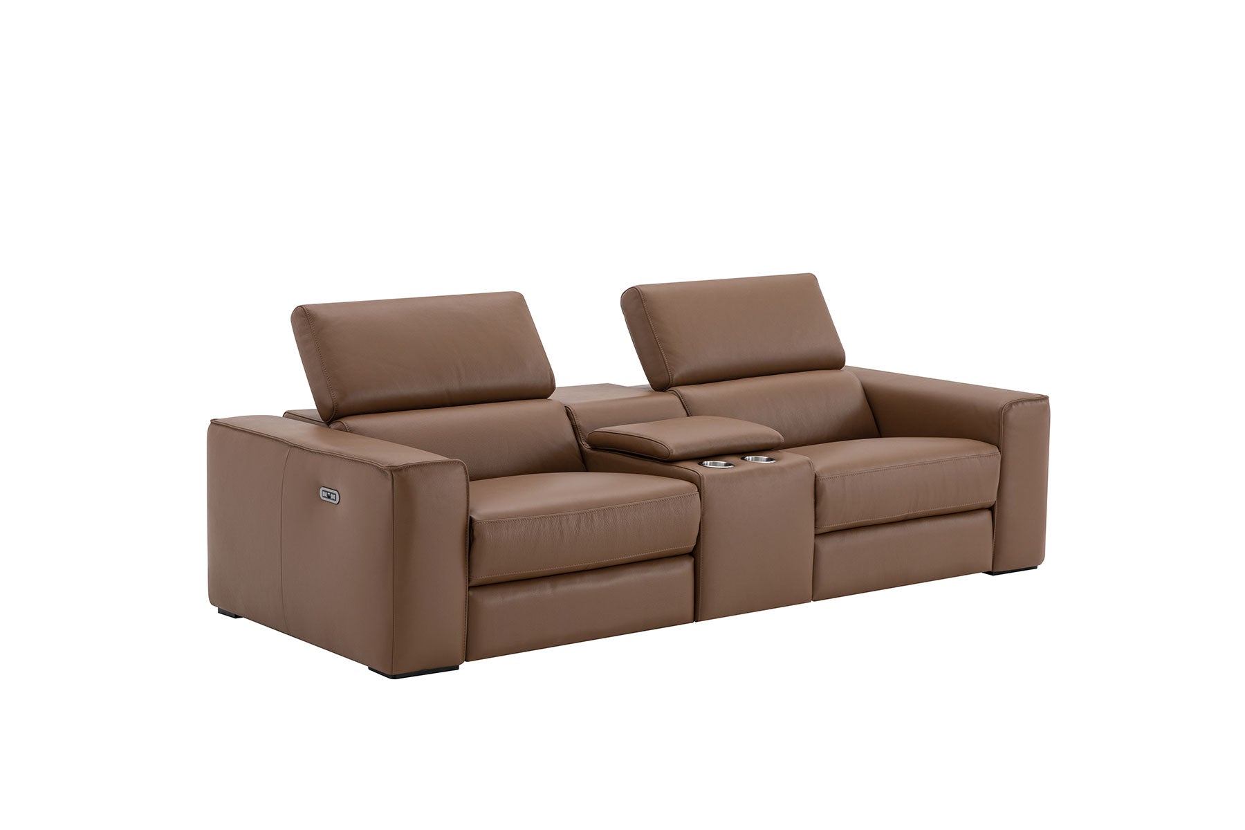 J and M Furniture Couches & Sofa Picasso Loveseat with Console In Caramel | J&M Furniture