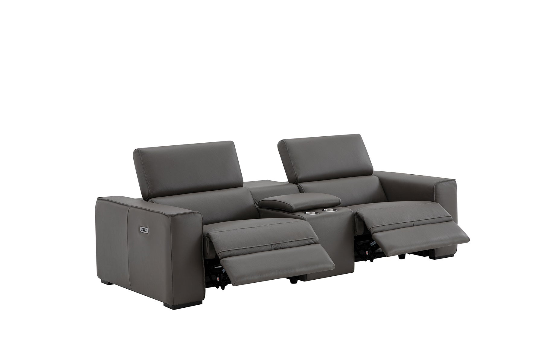 J and M Furniture Couches & Sofa Picasso Loveseat with Console In Dark Grey | J&M Furniture