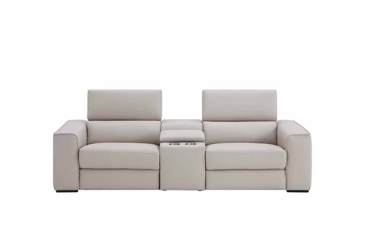 J and M Furniture Couches & Sofa Picasso Loveseat with Console In Silver Grey | J&M Furniture