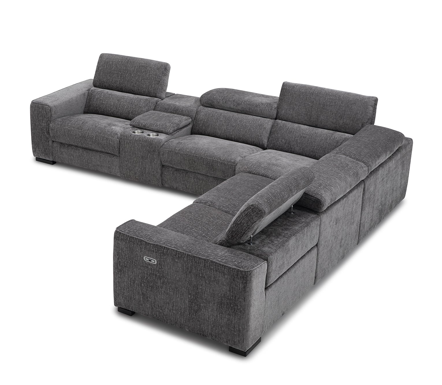 J and M Furniture Couches & Sofa Picasso Motion Fabric Sectional in Dark Grey | J&M Furniture