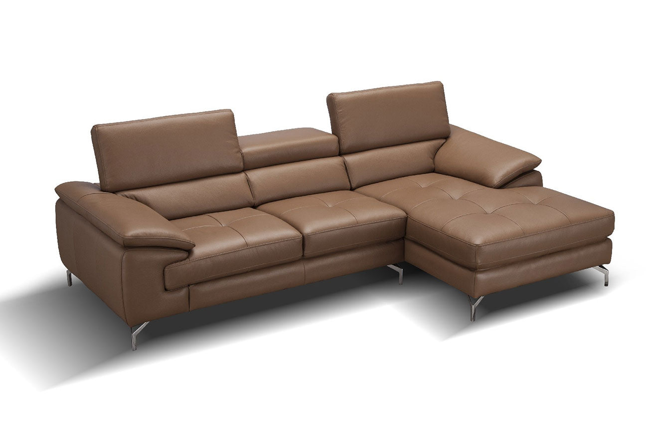 J and M Furniture Couches & Sofa Right Hand Facing Chaise A973b Premium Leather Mini Sectional in Caramel | J&M Furniture