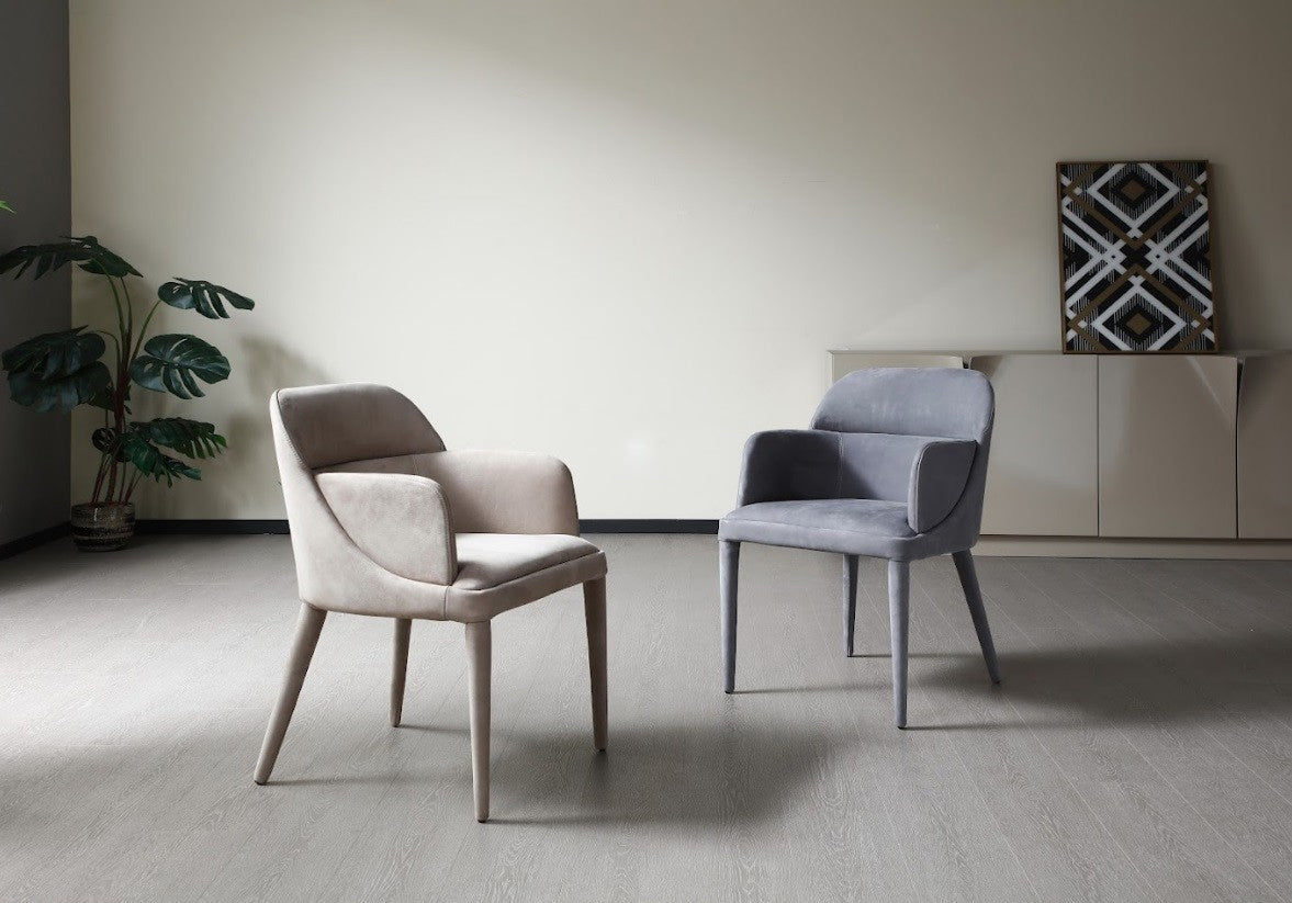 J and M Furniture Dining Chair Baxter Fabric Arm Chair in Beige | J&M Furniture