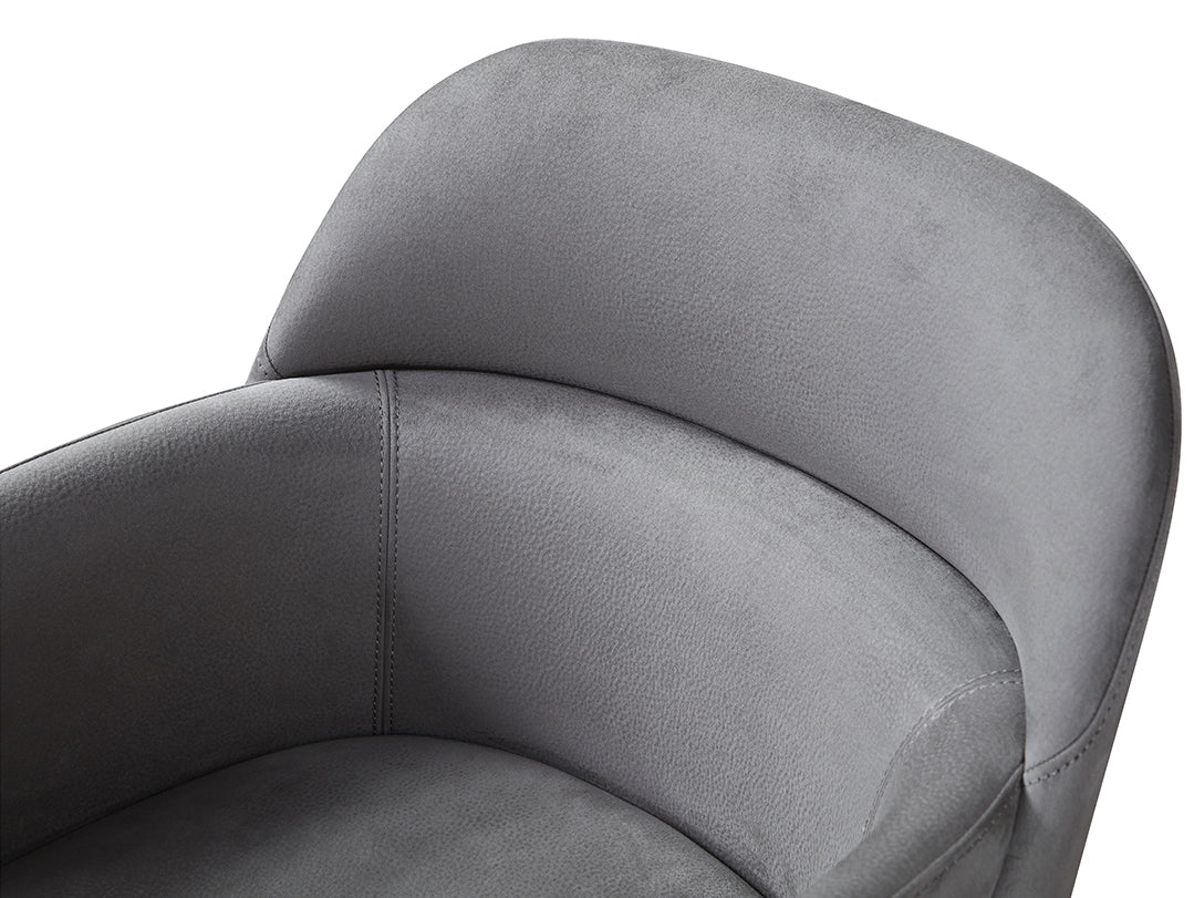 J and M Furniture Dining Chair Baxter Nubuck Leather Arm Chair in Grey | J&M Furniture