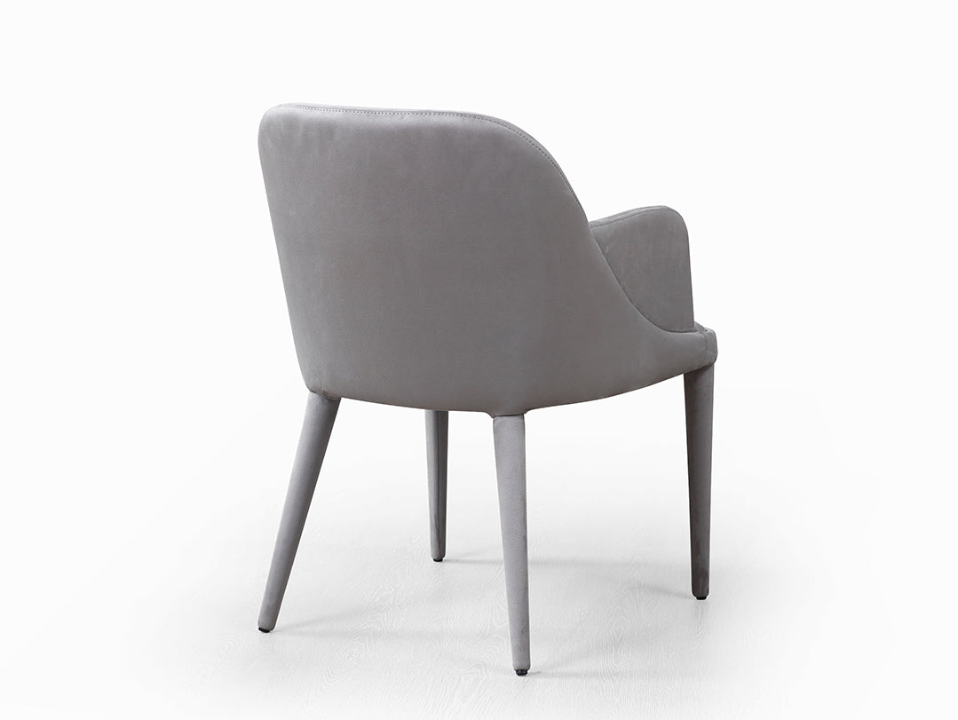 J and M Furniture Dining Chair Baxter Nubuck Leather Arm Chair in Grey | J&M Furniture