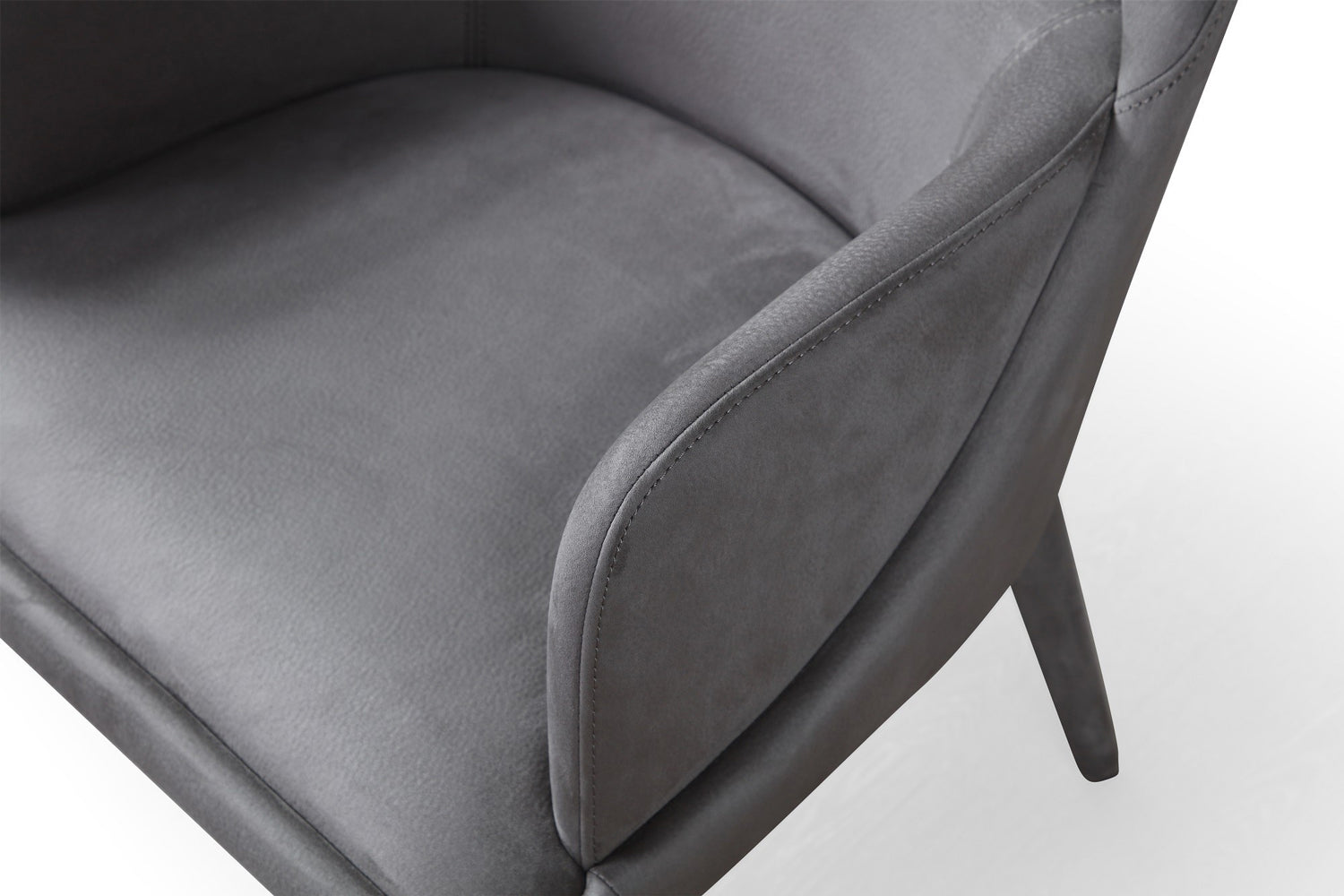 J and M Furniture Dining Chair Baxter Nubuck Leather Arm Chair in Grey | J&M Furniture