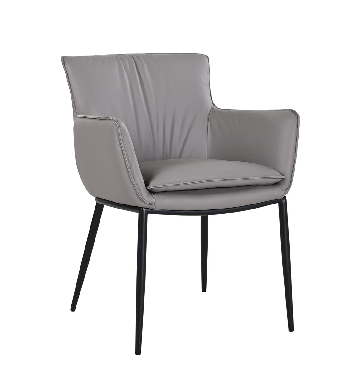 J and M Furniture Dining Chair Kani Leather Armchair in Grey | J&M Furniture