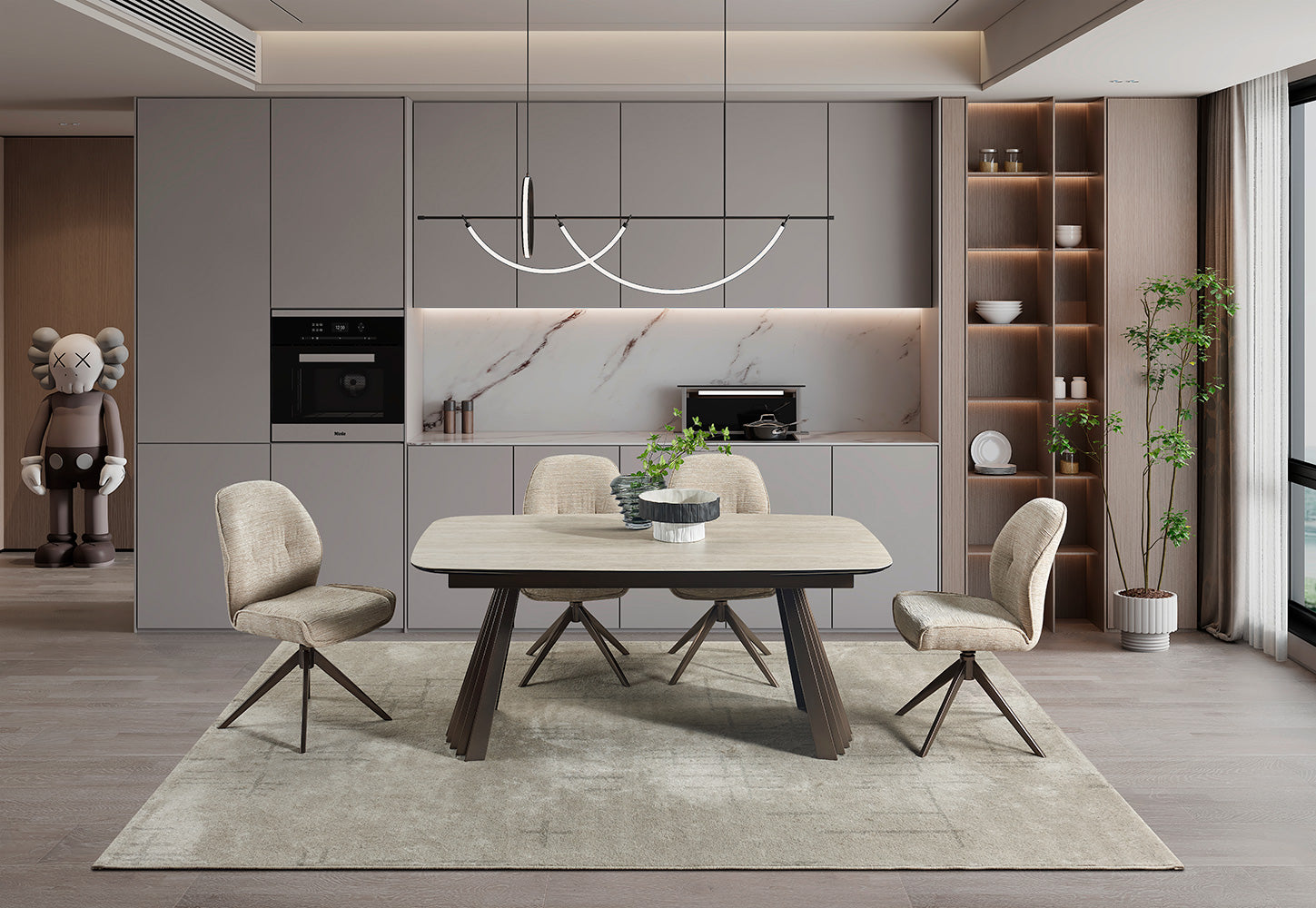 J and M Furniture Dining Table Warm Travertine Extension Table | J&M Furniture