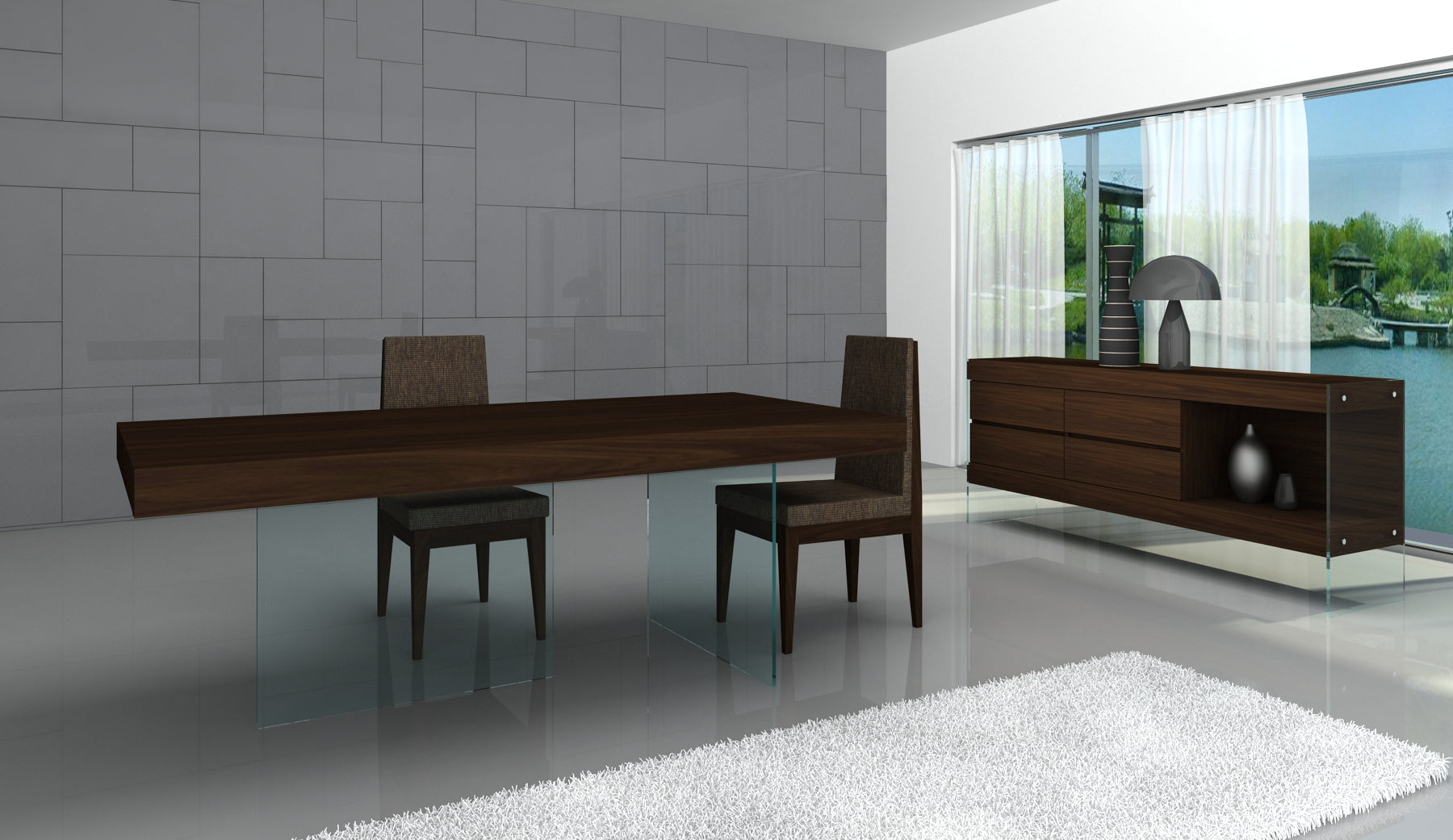 J and M Furniture Display & Storage Float Buffet