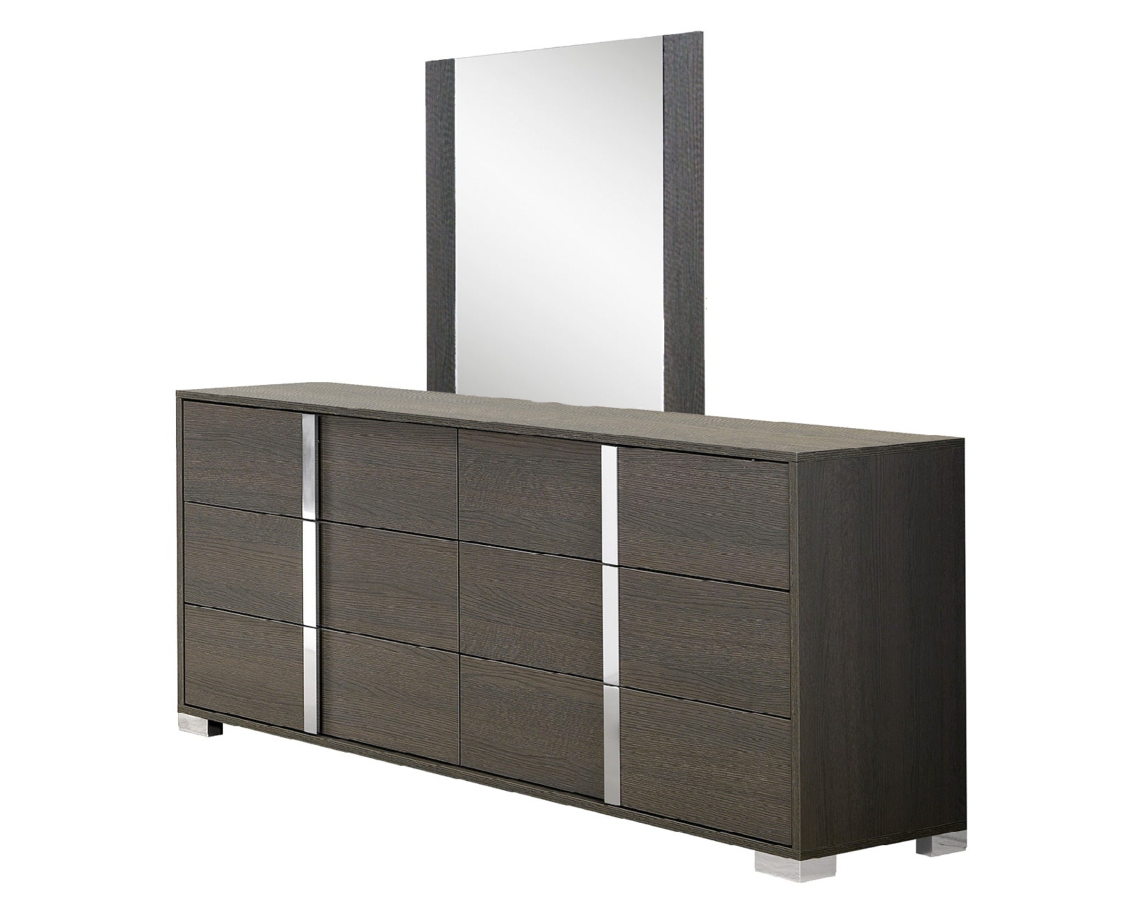 J and M Furniture Dresser Dresser & Mirror Alice Matte Dresser & Mirror in Matte Grey