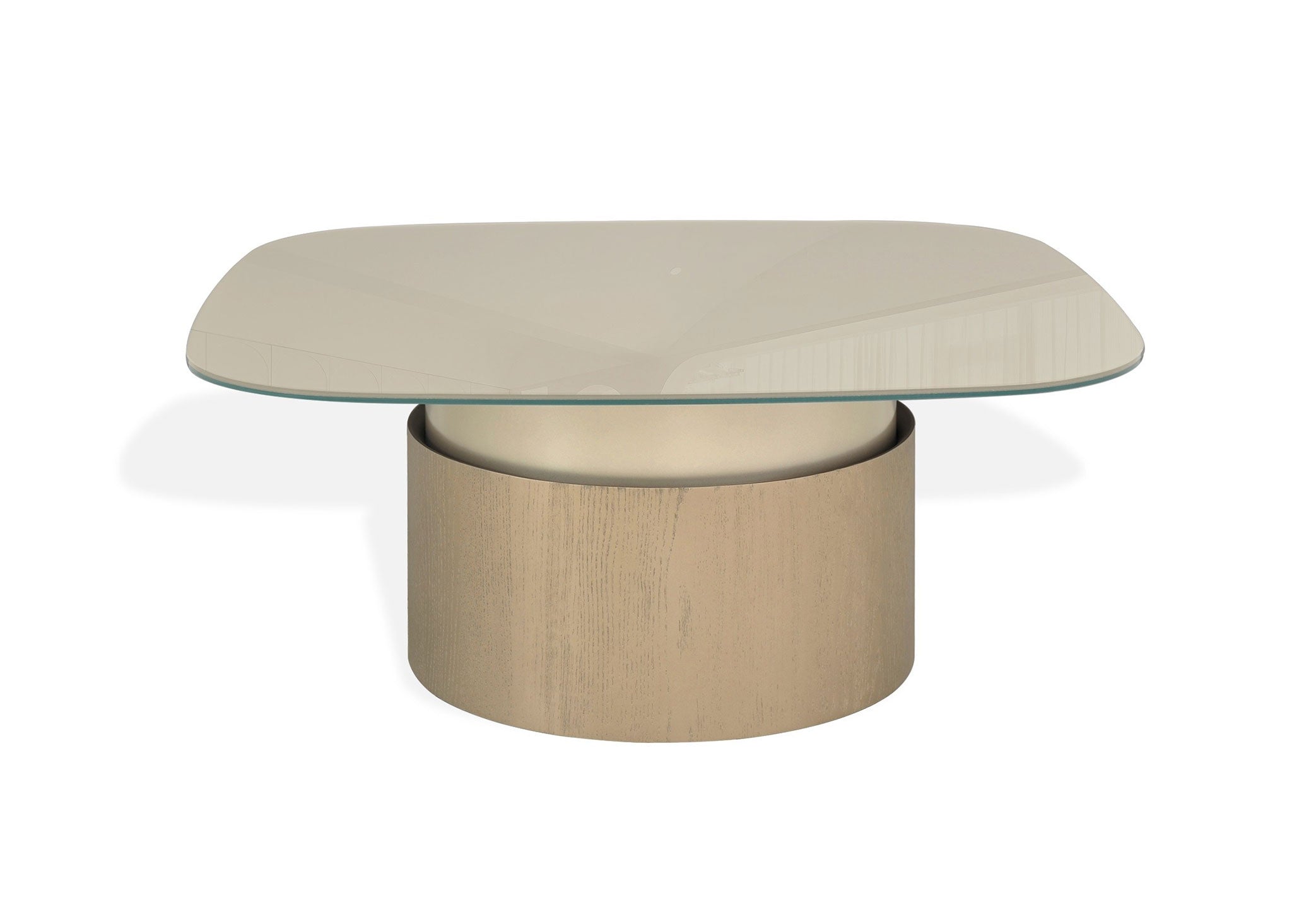 J and M Furniture End Table Essenza Coffee Table Champagne Gold Glass Top Modern