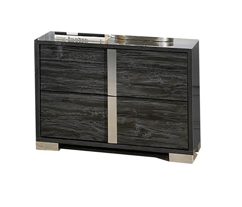 J and M Furniture Nightstands Alice Gloss Grey Nightstand