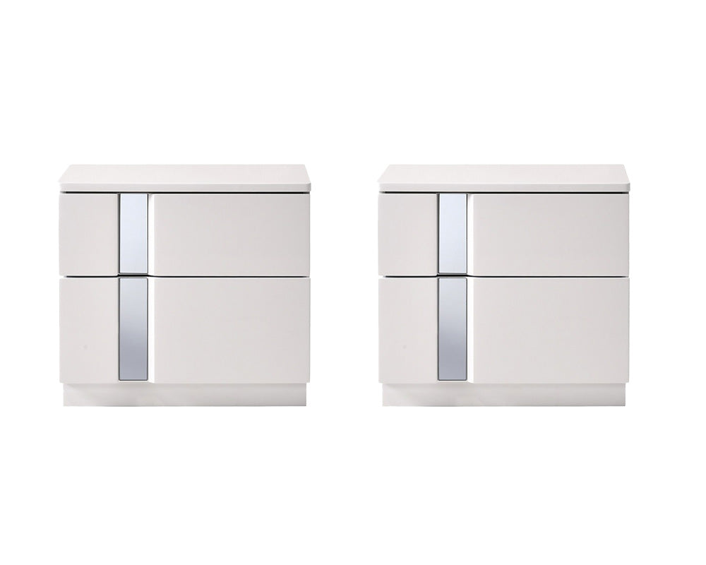 J and M Furniture Nightstands Palermo Nightstand in White