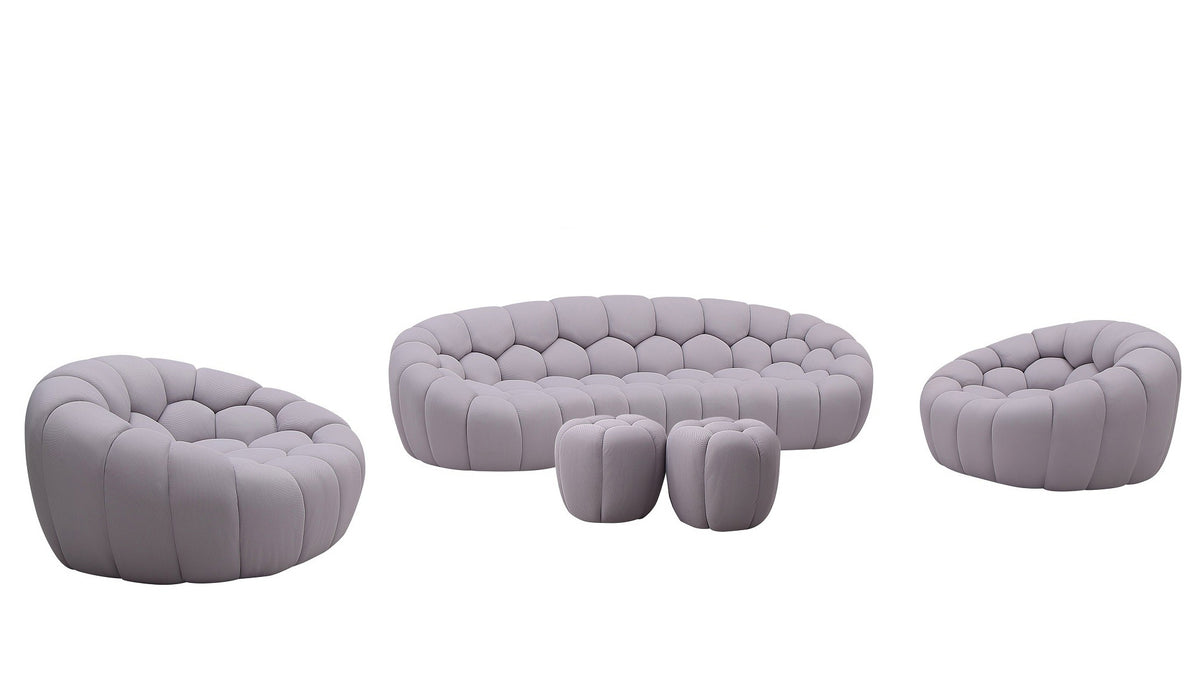 J and M Furniture Ottoman Fantasy Fabric Ottoman in Grey