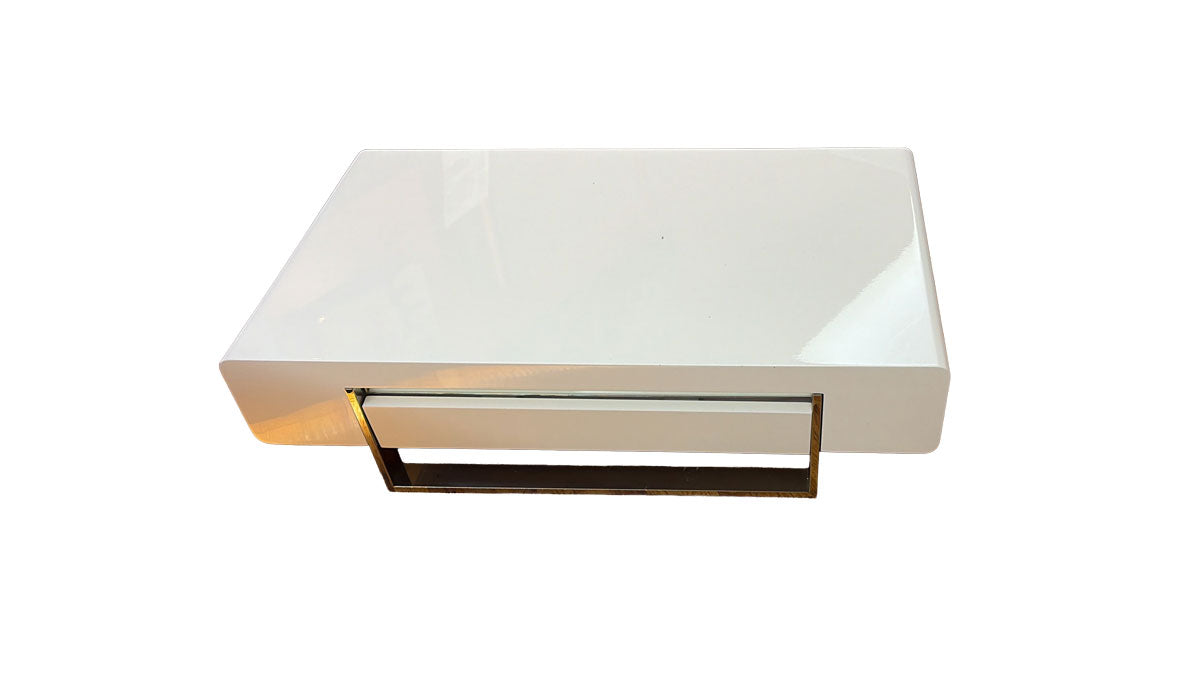 J&M Open Box Coffee Table Modern Coffee Table 902A in White | Floor Model