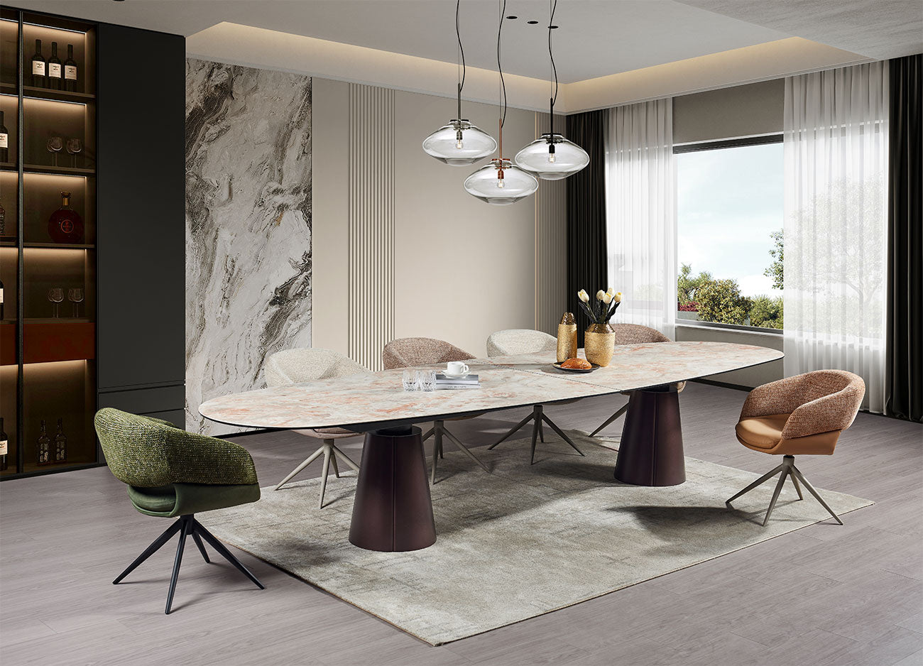JnmFurniture.com Dining Table Alabastro Dining Table