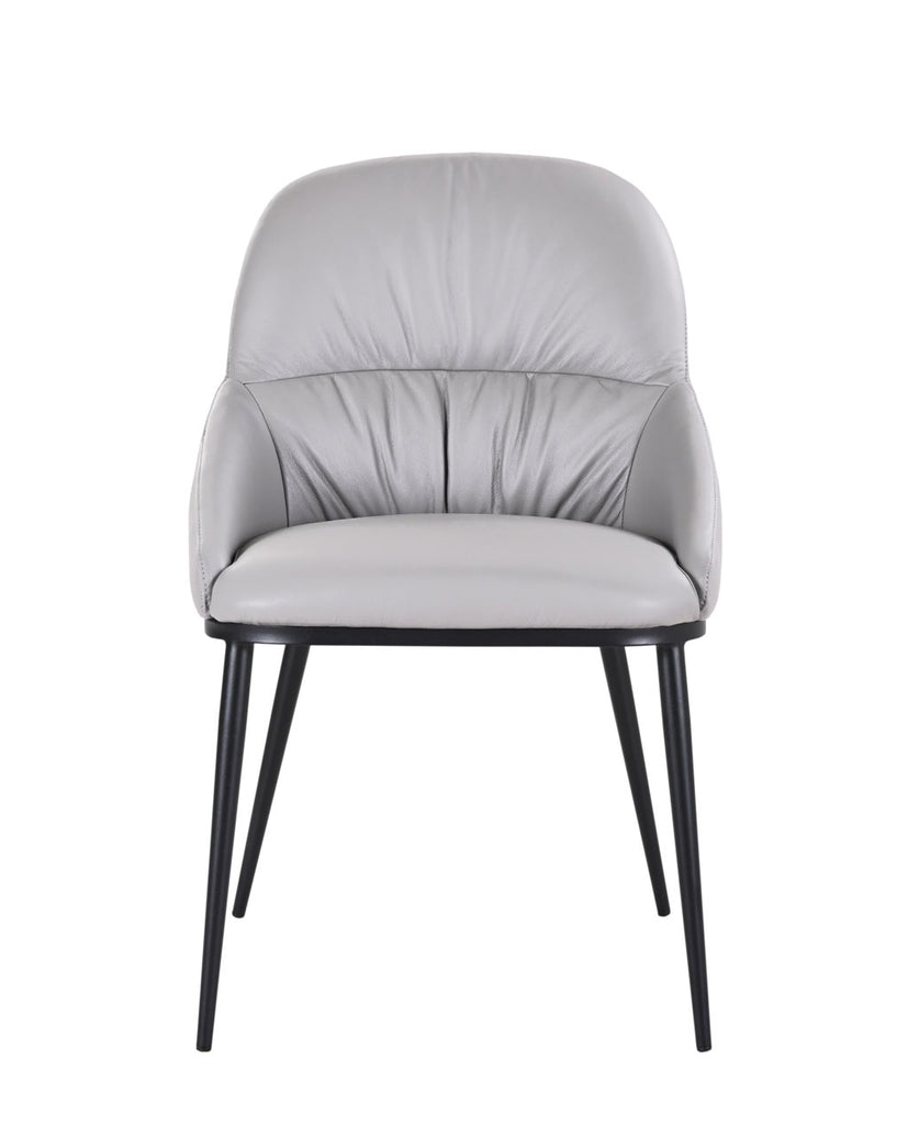 Kora Leather Chair in Pewter (Pair) | J&M Furniture