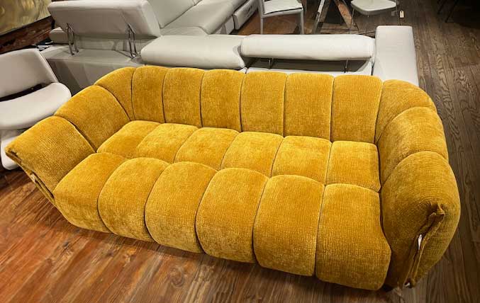Lennox Fabric Loveseat in Mustard | J&M Furniture - Canal Furniture