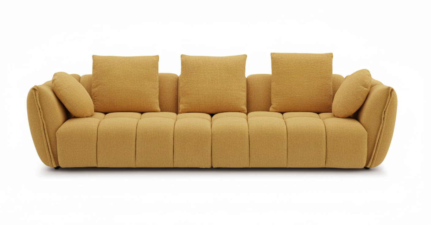 Lennox Fabric Sofa in Mustard | J&M Furniture