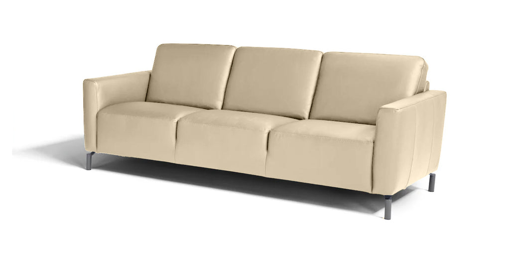 Max Divani Couches & Sofa Caleb Leather Sofa in Taupe | Max Divani