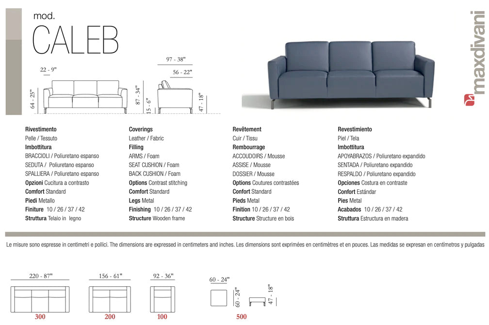 Max Divani Couches & Sofa Caleb Leather Sofa in Taupe | Max Divani
