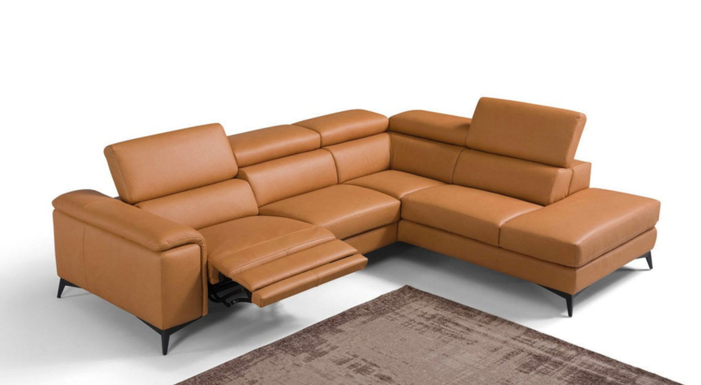 Max Divani Couches & Sofa Right Hand Facing Emu Sectional Sofa in Caramel | Max Divani (Special Order)