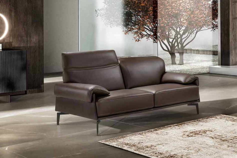 Max Divani Loveseat Norma Leather Loveseat in Walnut | Max Divani (Speical Order)