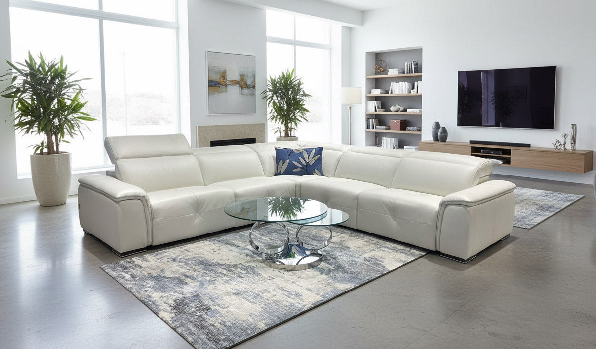 Mayon Leather Sectional | Max Divani