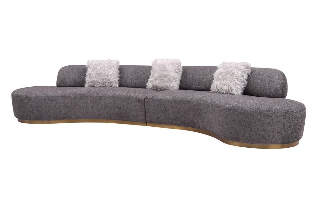 Moon Fabric Sectional in Dark Grey | J&M Furniture