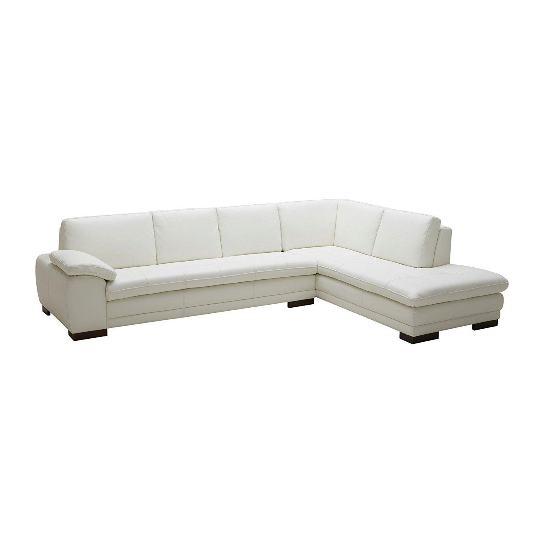 Miami Italian Leather Sectional in White - 625 | J&M Furniture