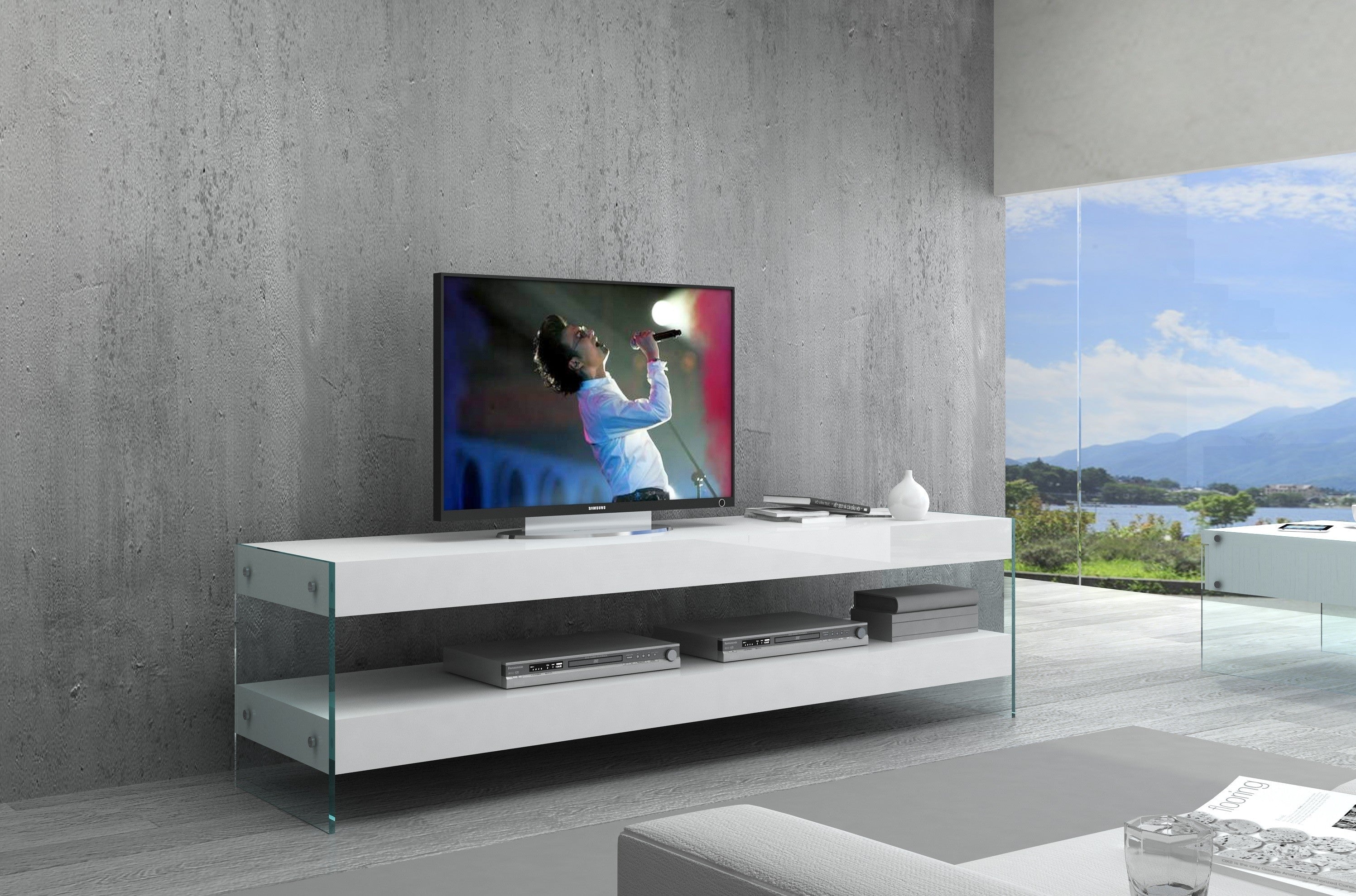Cloud TV Base in High Gloss | J&M Furniture