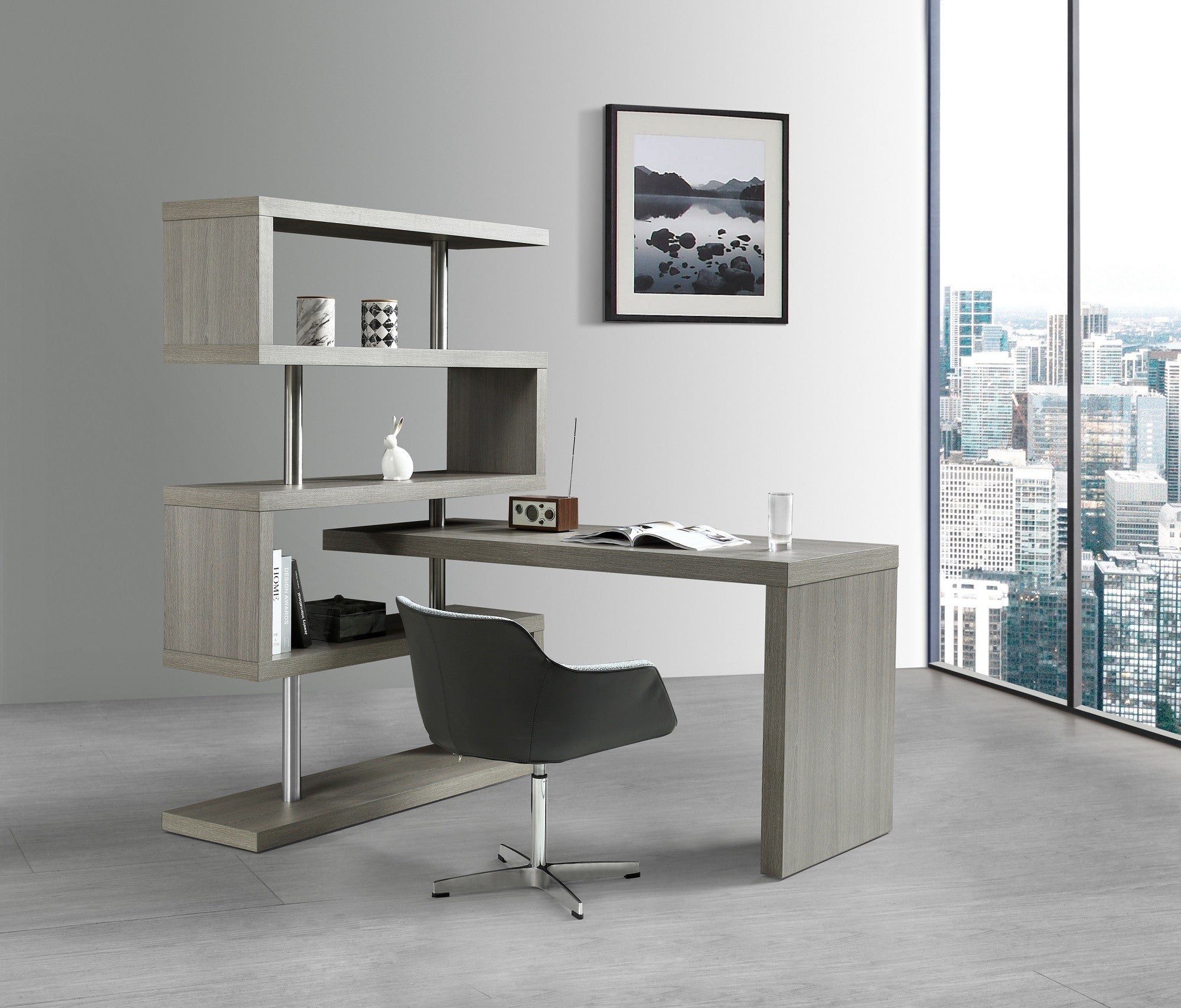 LP KD002 Office Desk in Grey | J&M Furniture